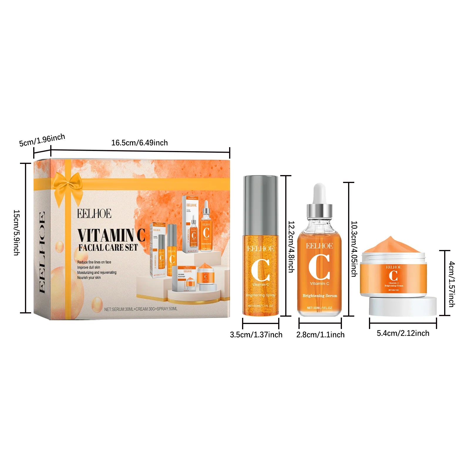 Kit facial con vitamina C Eelhoe: iluminador y rejuvenecedor.