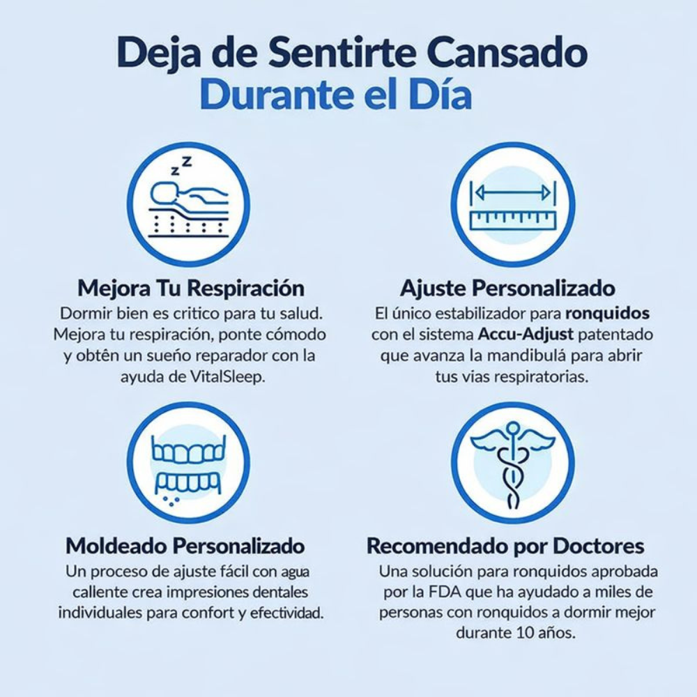 Protector Bucal Nocturno Anti-Ronquidos y Bruxismo Ajustable