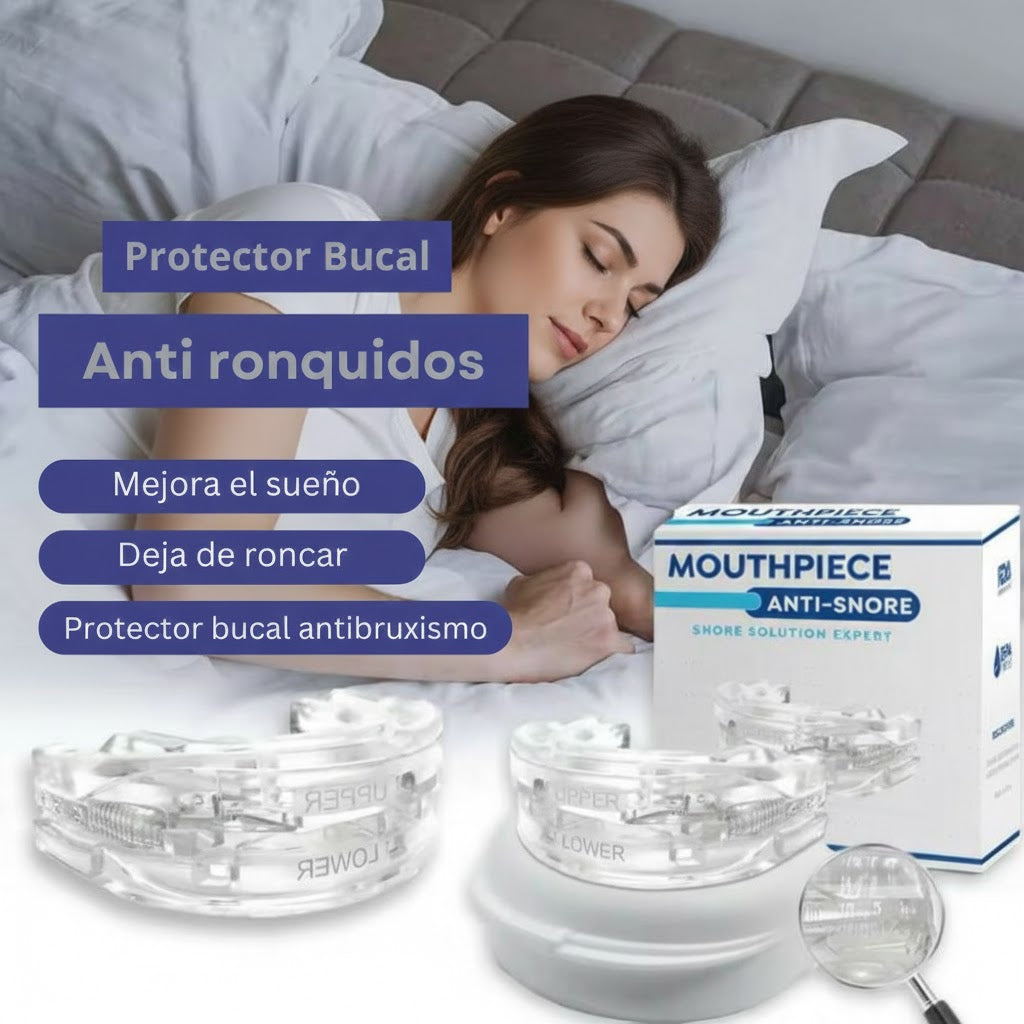 Protector Bucal Nocturno Anti-Ronquidos y Bruxismo Ajustable